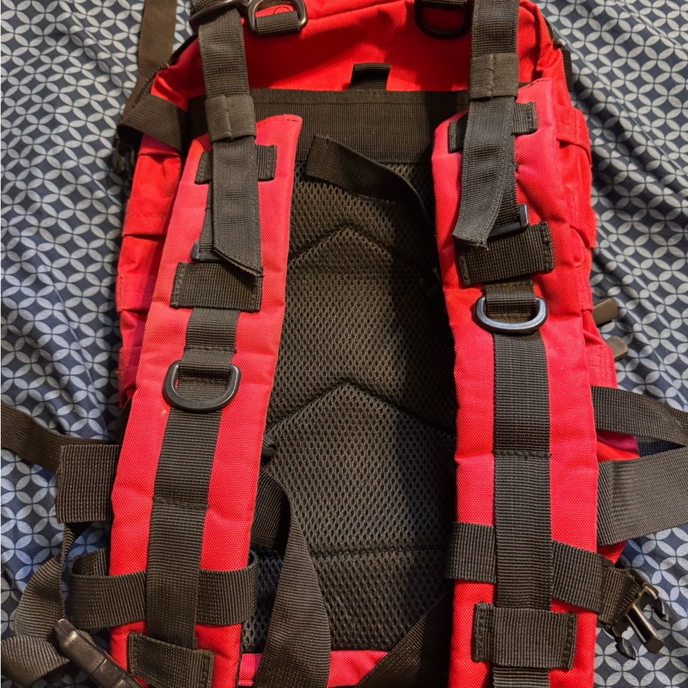Red Tactical Backpack - Picture 3 of 5